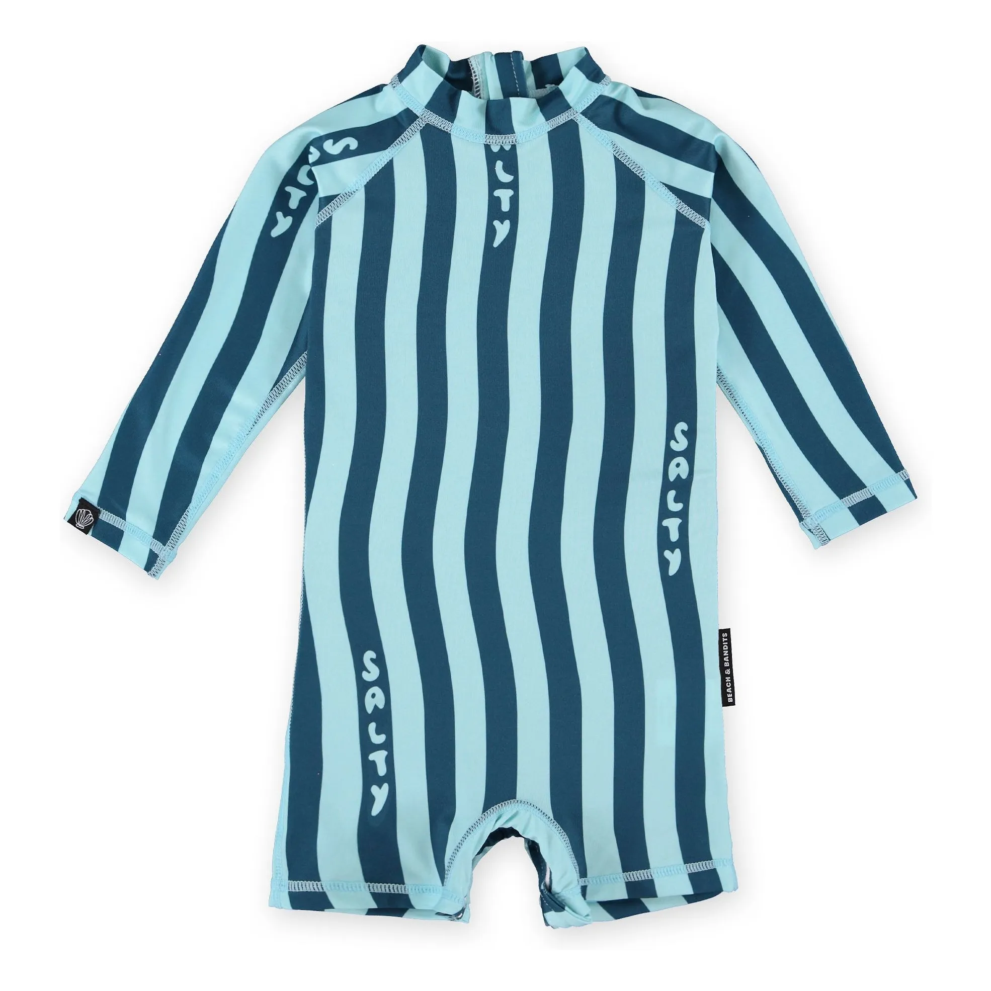 Combishort Anti-UV Salty Stripes Fibres Recyclées  | Bleu marine- Image produit n°0