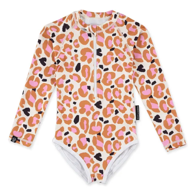Costume da bagno Candy Leopard con protezione UV Fibre riciclate 