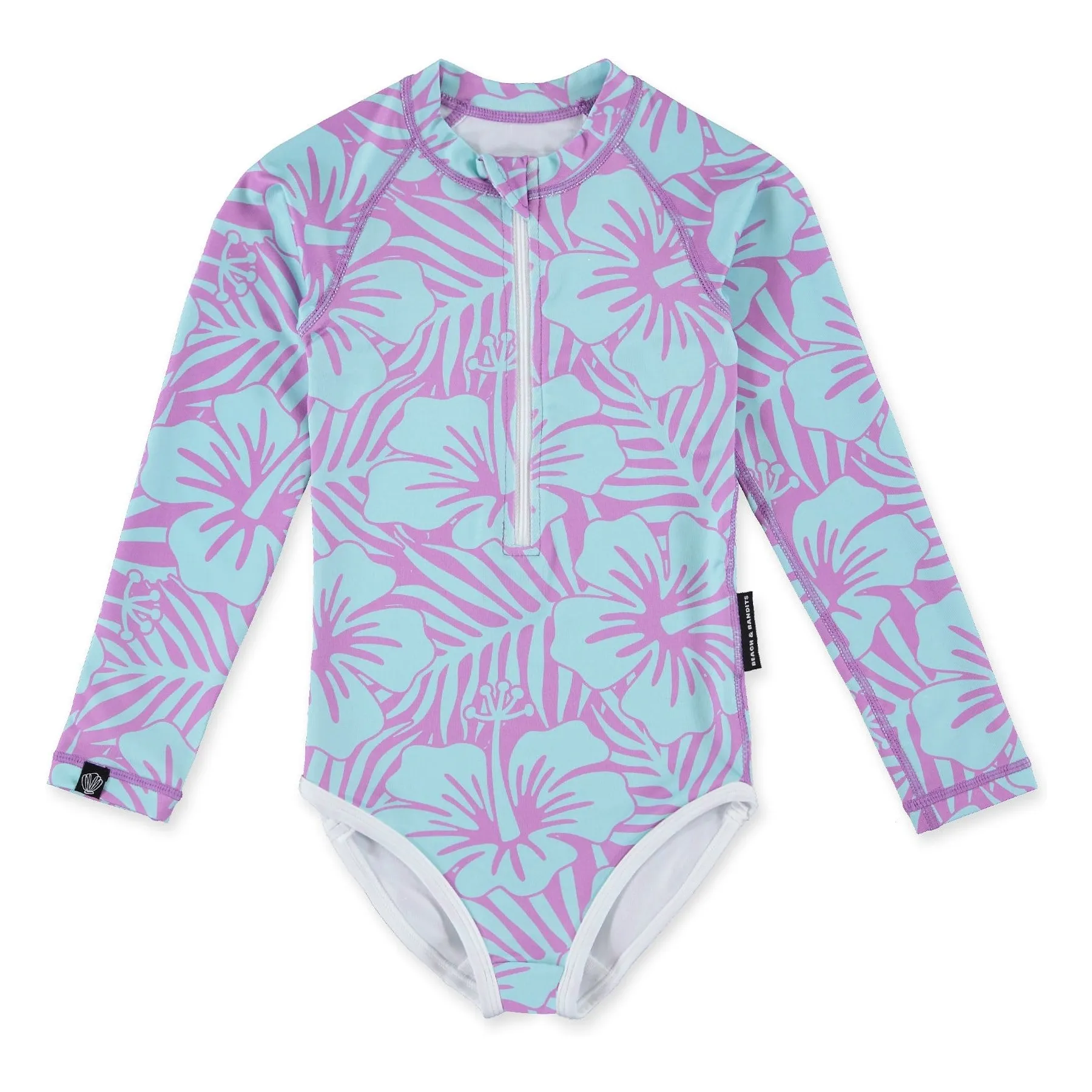 Maillot de Bain Anti-UV Hibiscus Fibres Recyclées  | Violet- Image produit n°0