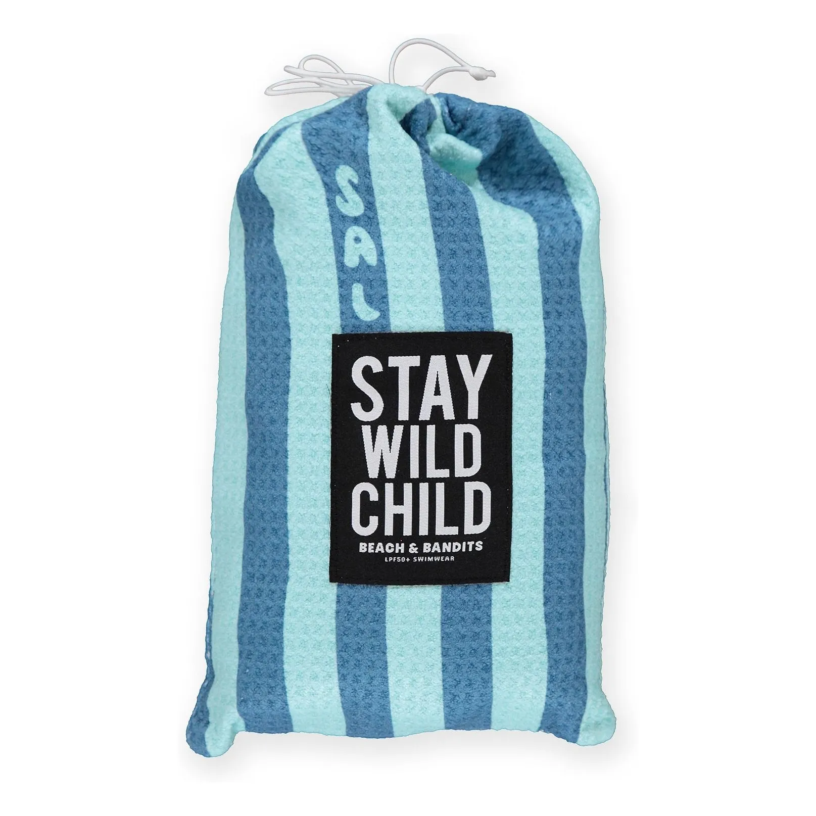 Poncho Salty Stripes Coton Organique | Bleu- Image produit n°3