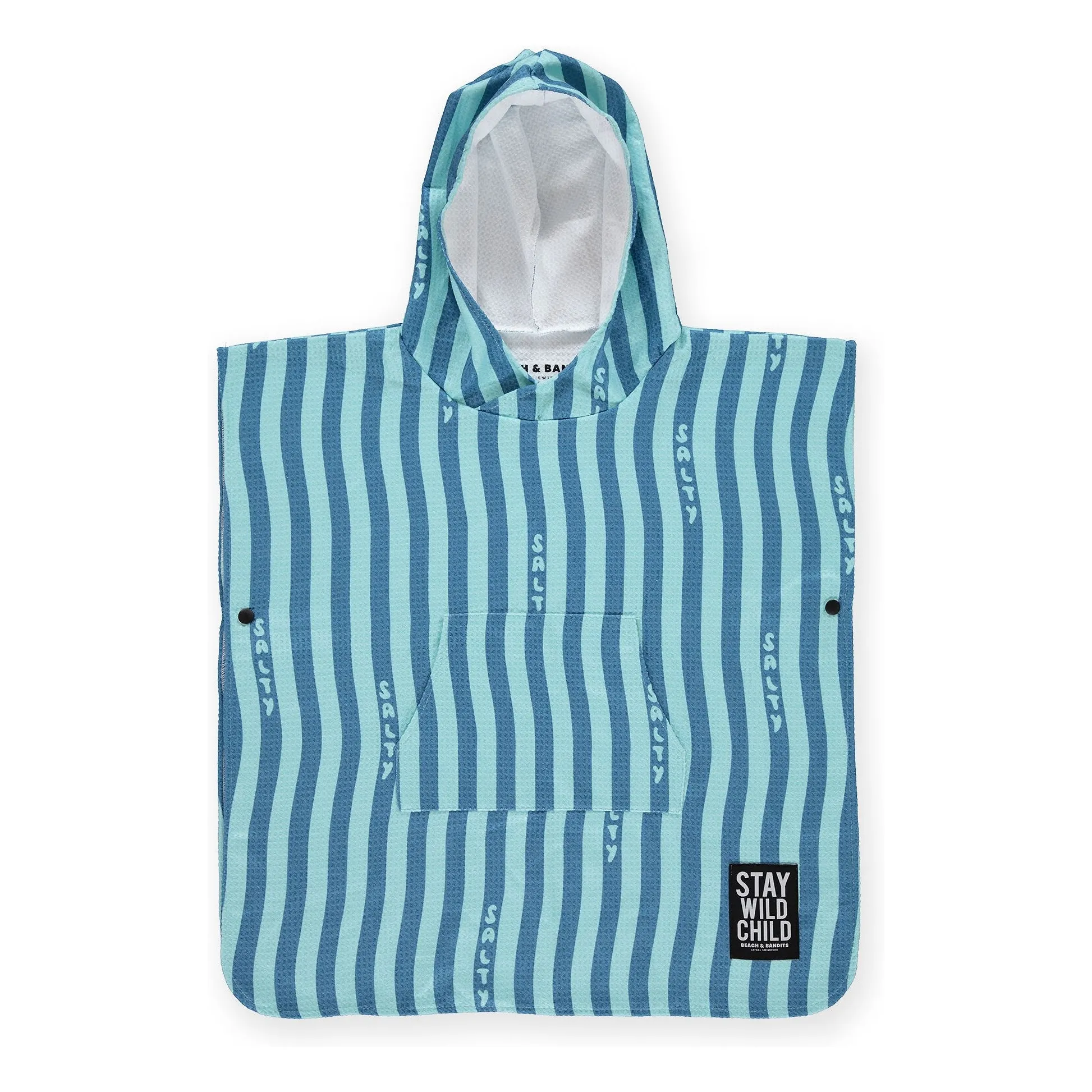 Poncho Salty Stripes Coton Organique | Bleu- Image produit n°0