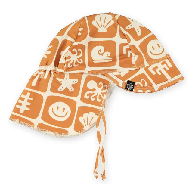 Salty Sea Smiley UV Protection Hat Recycled Fibers | Rust