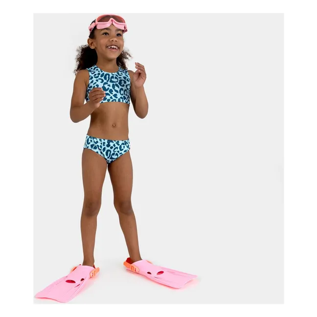 Ocean Leopard Costume da bagno 2 pezzi con protezione UV Fibre riciclate | Blu