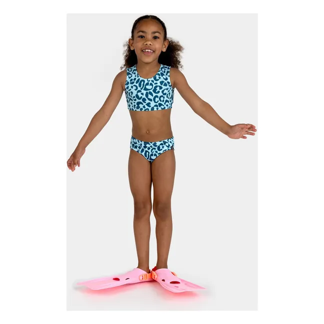 Ocean Leopard Costume da bagno 2 pezzi con protezione UV Fibre riciclate | Blu