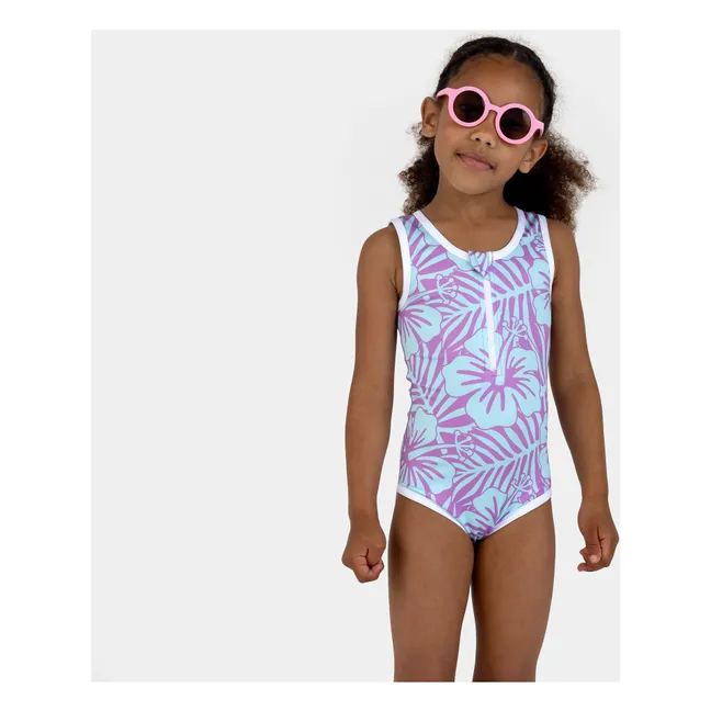 Hibiscus Recycled Fiber UV Protection 1-Piece Jersey | Purple