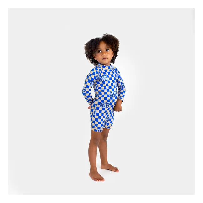 Tutina estiva per bambini in fibre riciclate con protezione UV  | Blu