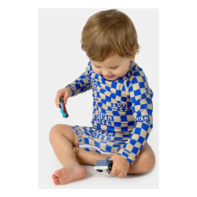 Tutina estiva per bambini in fibre riciclate con protezione UV  | Blu