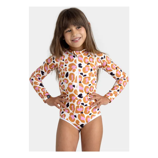 Costume da bagno Candy Leopard con protezione UV Fibre riciclate 
