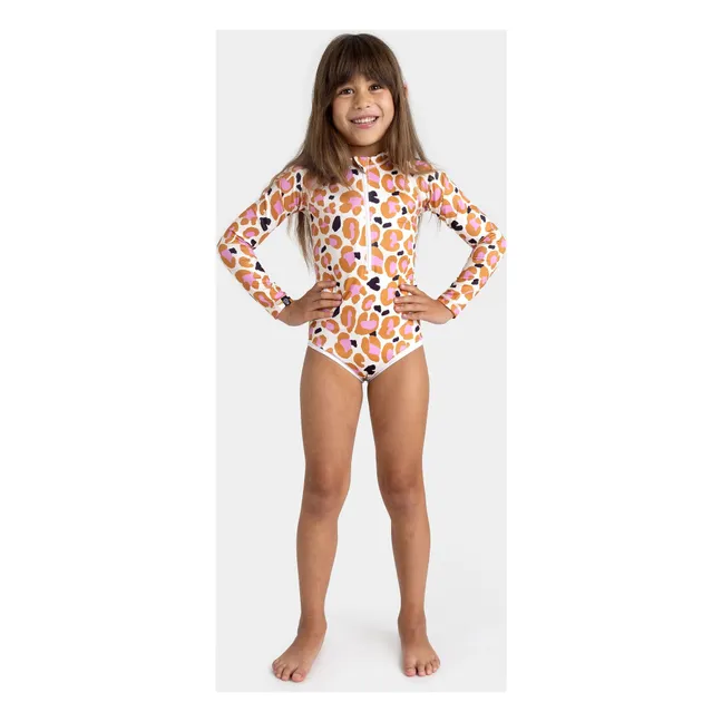 Costume da bagno Candy Leopard con protezione UV Fibre riciclate 