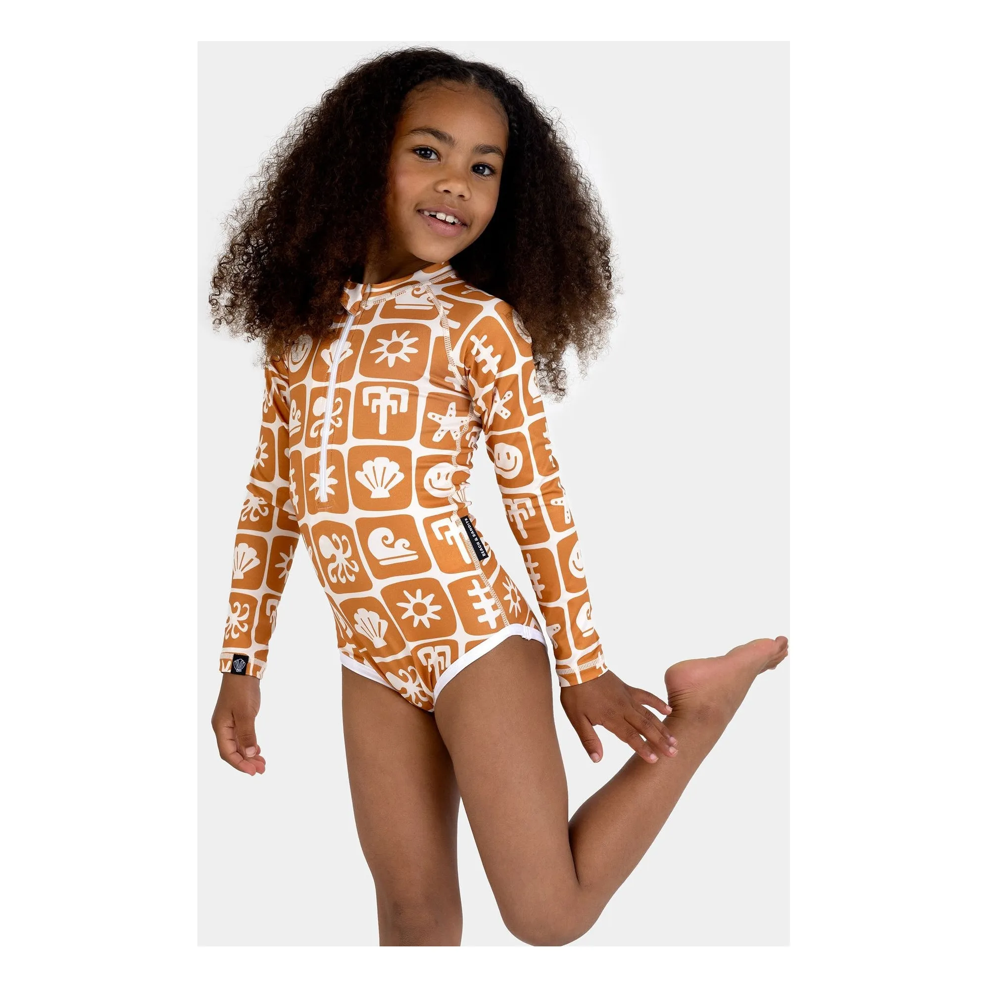 Maillot de Bain Anti-UV Sea Smiley Fibres Recyclées  | Rouille- Image produit n°1