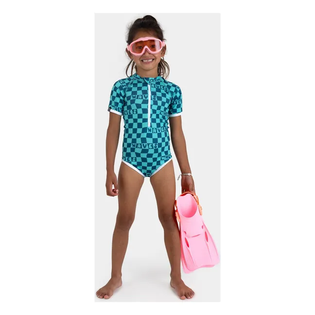 Maillot de Bain Anti-UV Waves Fibres Recyclées   | Vert Menthe