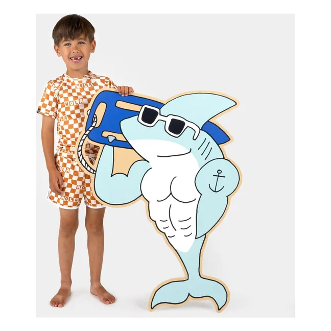 Short de Bain Anti-UV Checkered Hola Trunk Fibres Recyclées | Rouille