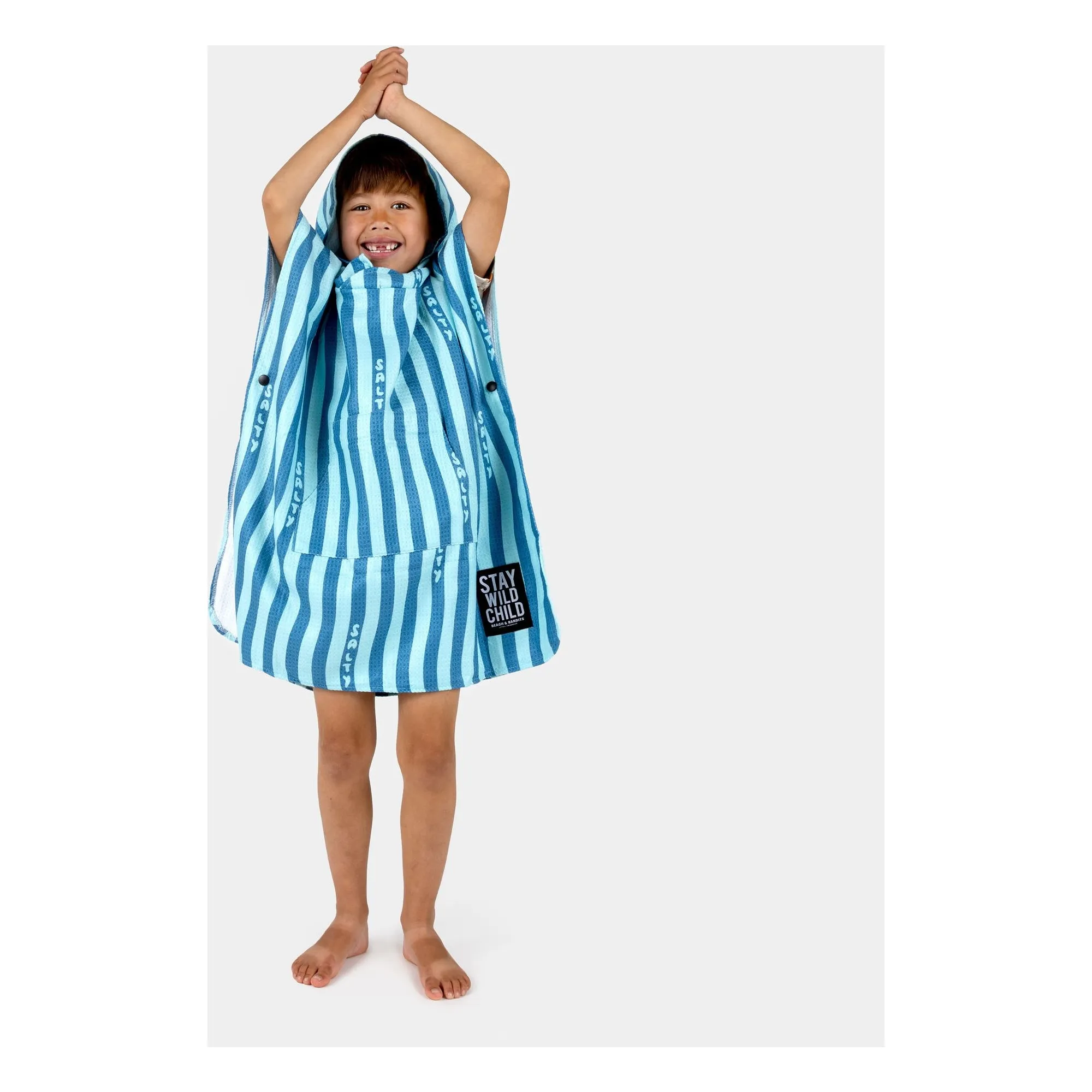 Poncho Salty Stripes Coton Organique | Bleu- Image produit n°2