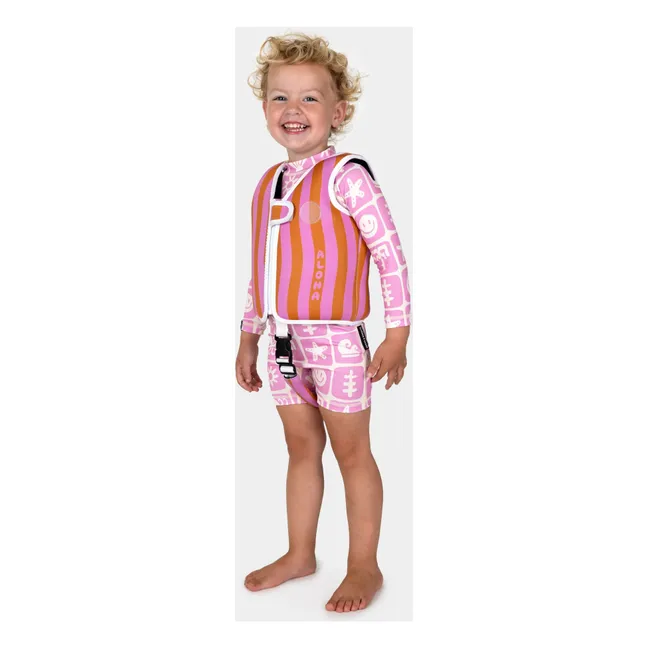 Chaleco de baño Aloha Stripes Fibras recicladas | Rosa