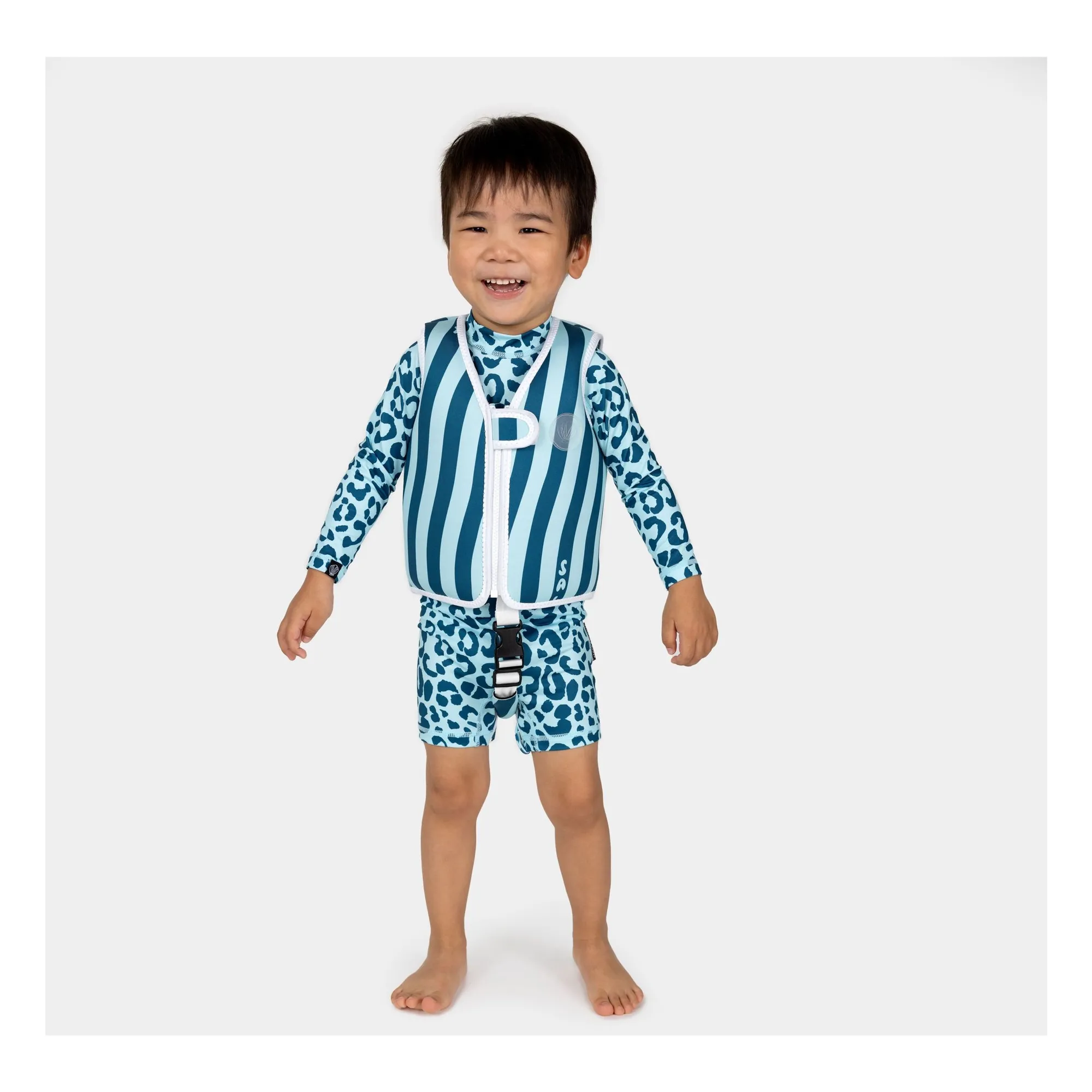 Gilet de natation Salty Stripes Fibres Recyclées | Bleu marine- Image produit n°2
