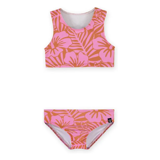 Traje de baño de 2 piezas con protección UV Hibiscus Fibras recicladas | Rosa