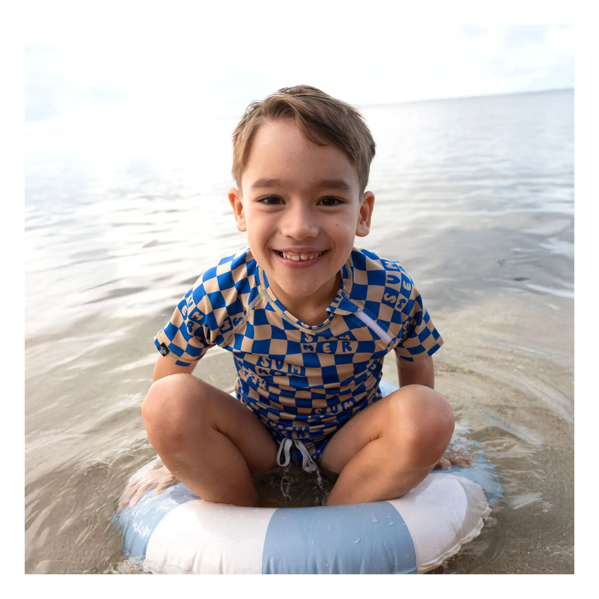 T-shirt Anti-UV Checkered Summer Fibres Recyclées | Bleu marine- Image produit n°2