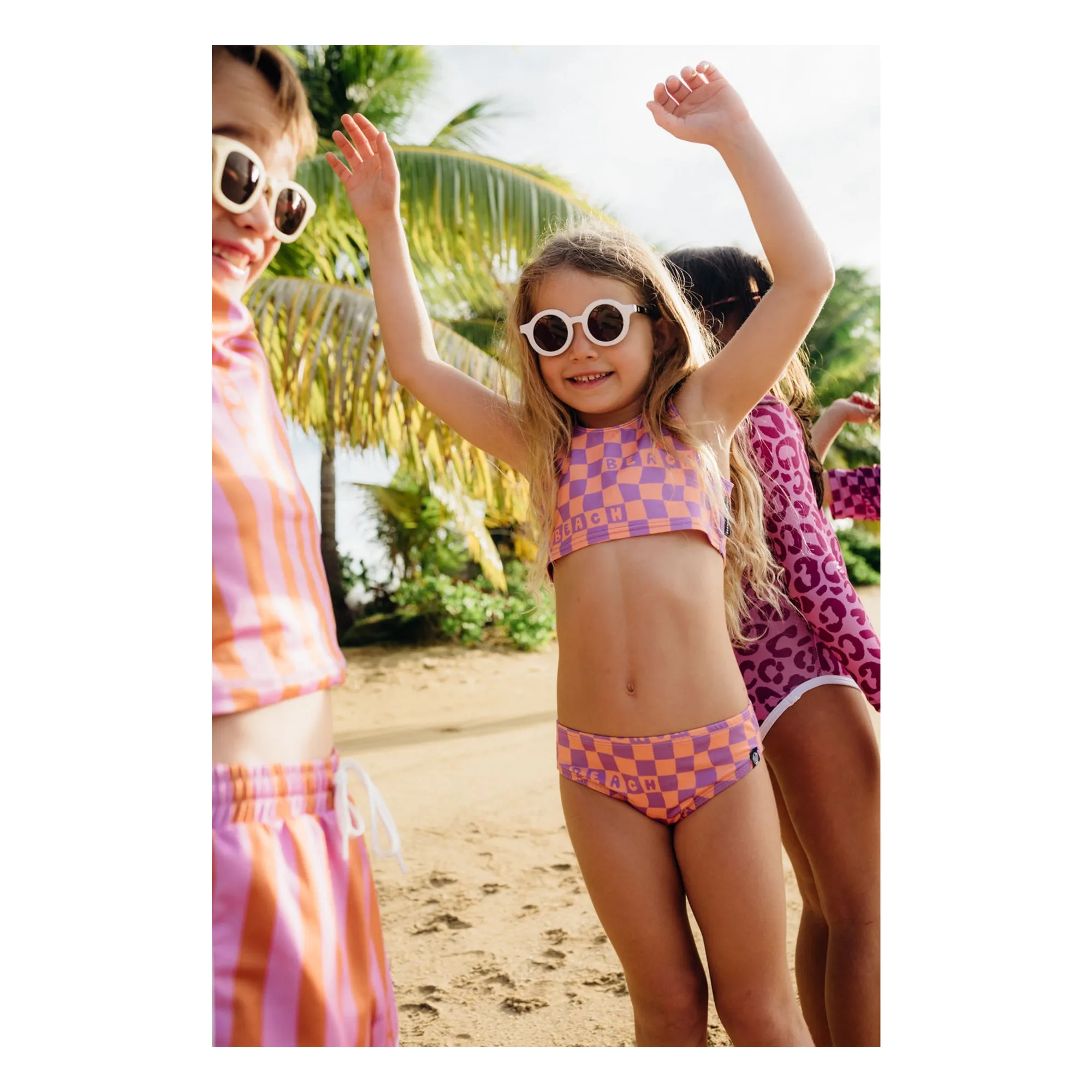 Maillot de Bain 2 Pièces Anti-UV Checkered Beach Fibres Recyclées | Violet- Image produit n°2