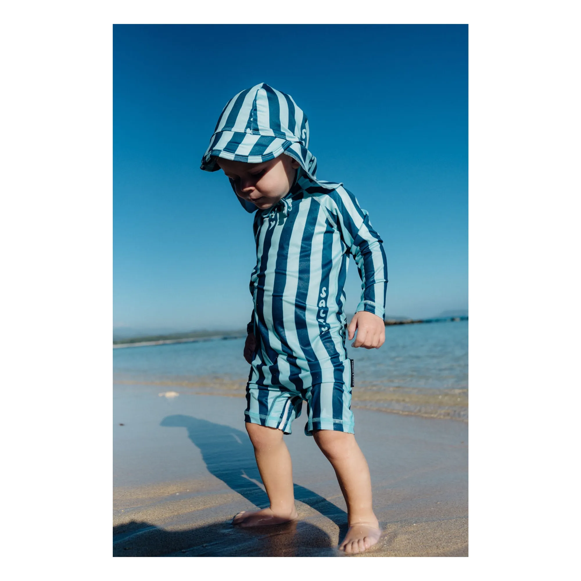 Combishort Anti-UV Salty Stripes Fibres Recyclées  | Bleu marine- Image produit n°2