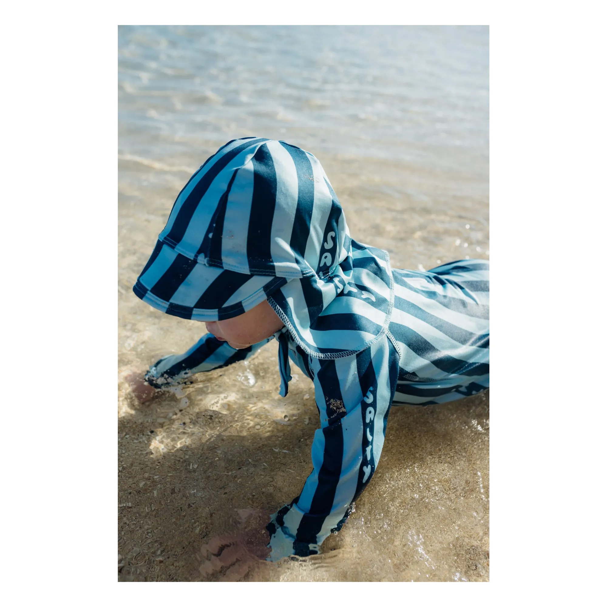 Combishort Anti-UV Salty Stripes Fibres Recyclées  | Bleu marine- Image produit n°3