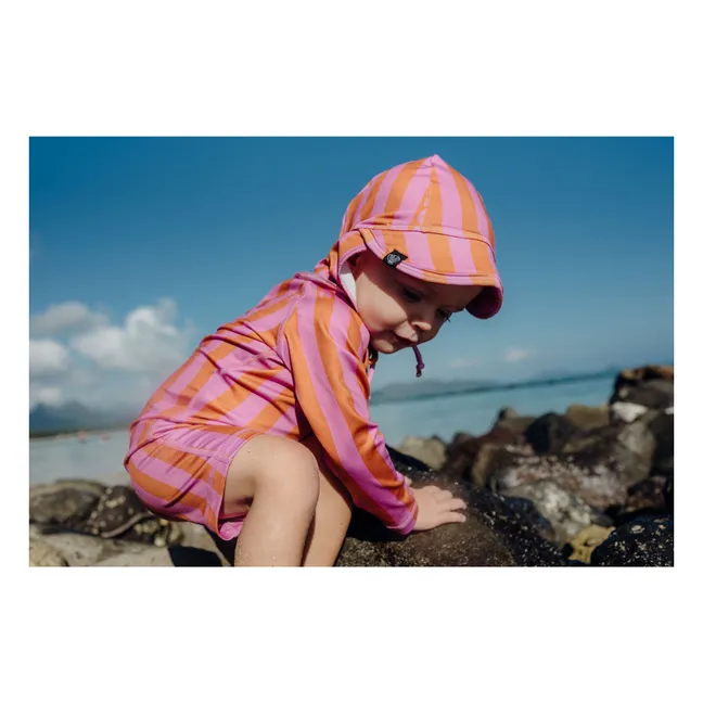 Chapeau Anti-UV Aloha Stripes Fibres Recyclées | Rose
