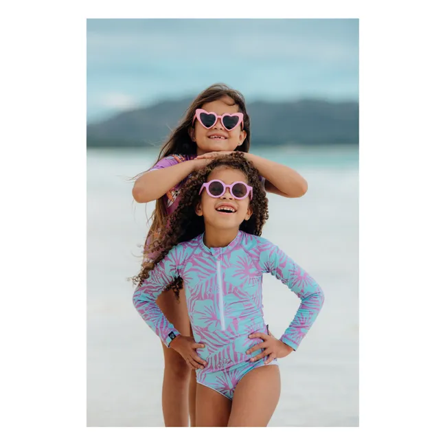 Maillot de Bain Anti-UV Hibiscus Fibres Recyclées  | Violet