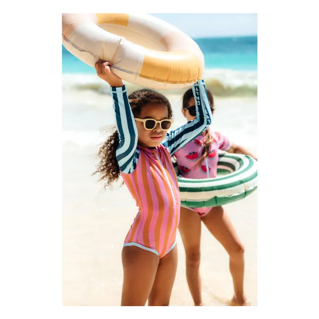 Badeanzug Anti-UV Salty Stripes Recycelte Fasern   | Navy