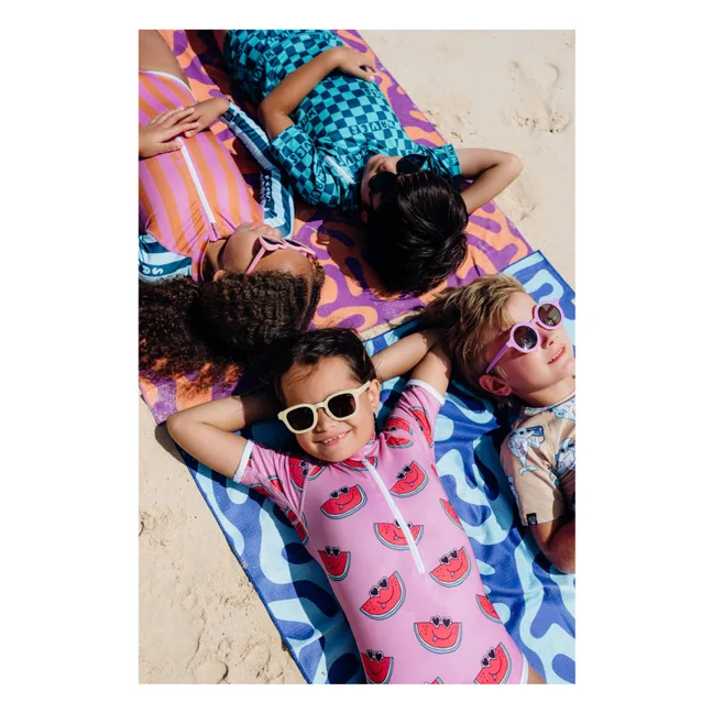 Badeanzug Anti-UV Salty Stripes Recycelte Fasern   | Navy