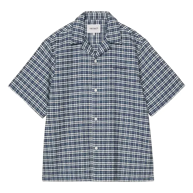 Chemise Carreaux S/S Kander | Bleu gris