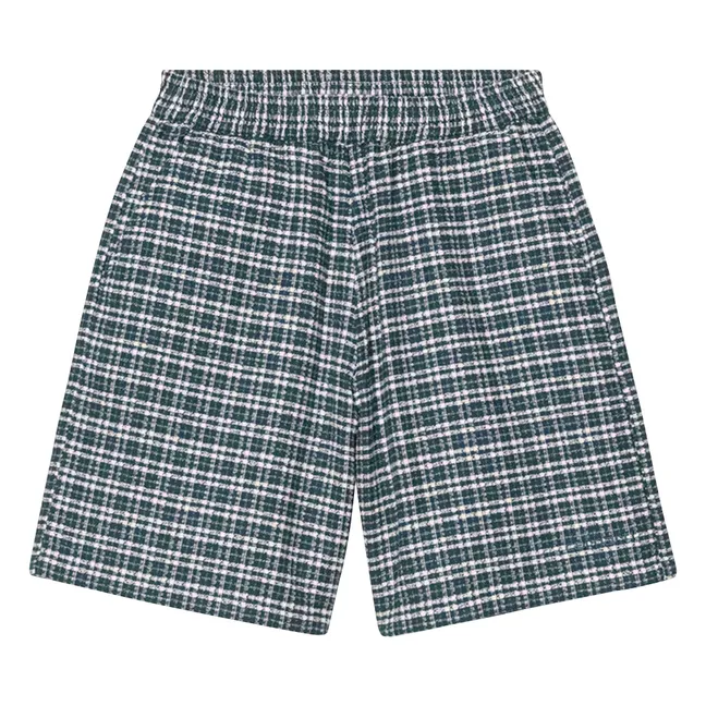 Short Carreaux Kander | Bleu gris