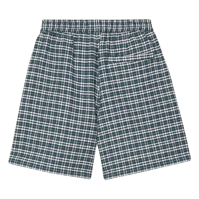Short Carreaux Kander | Bleu gris