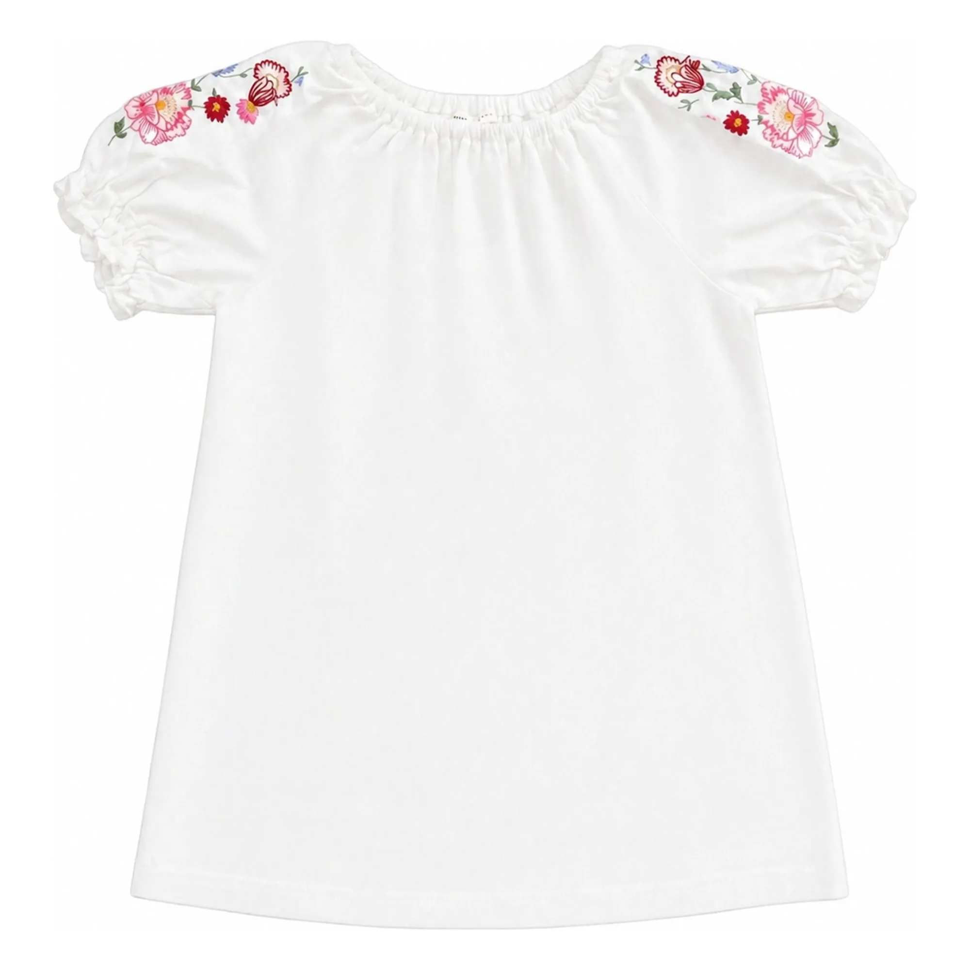Babe & Tess Ecru Carola Linen Embroidered Dress