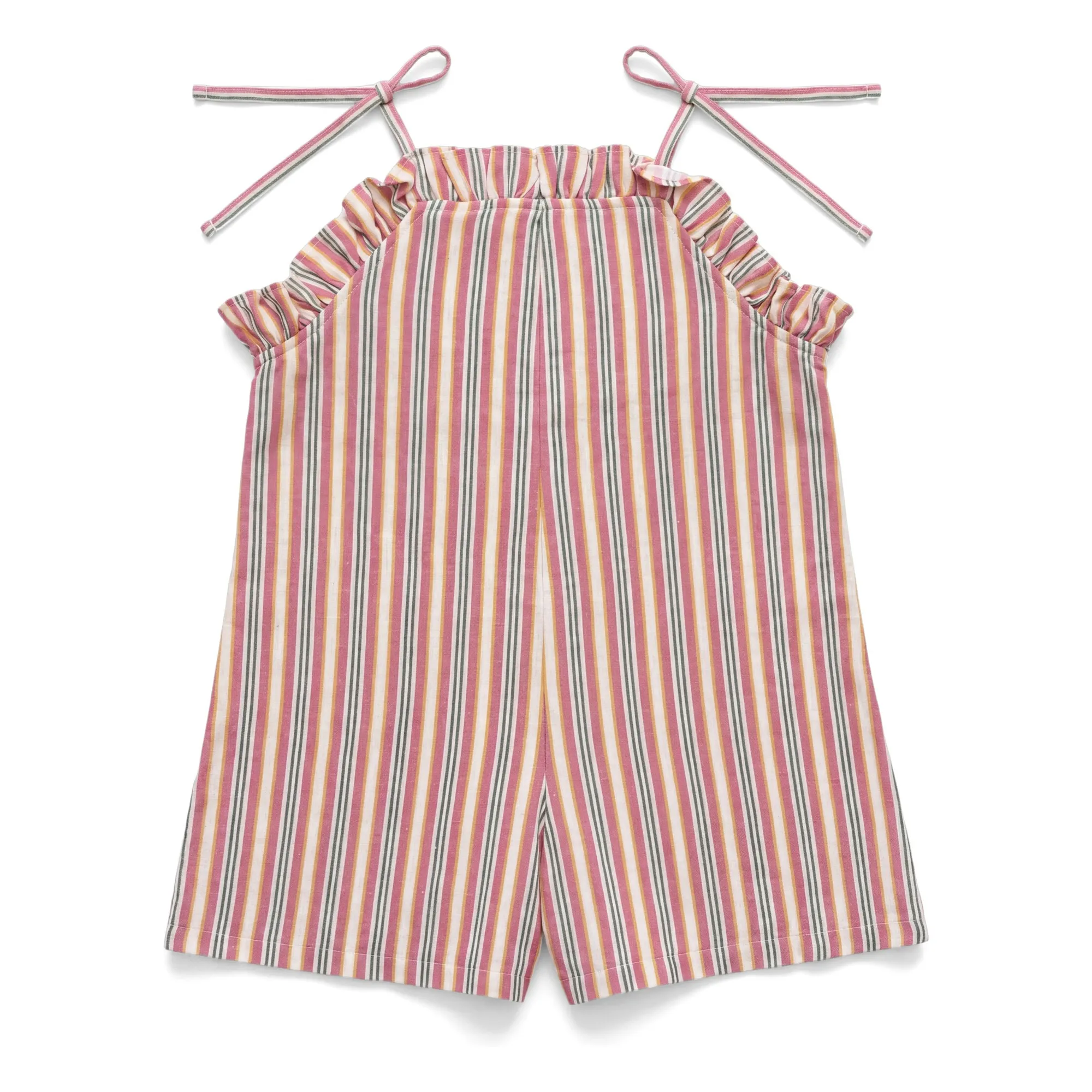 Babe & Tess Ecru Jane Ruffled Linen Playsuit
