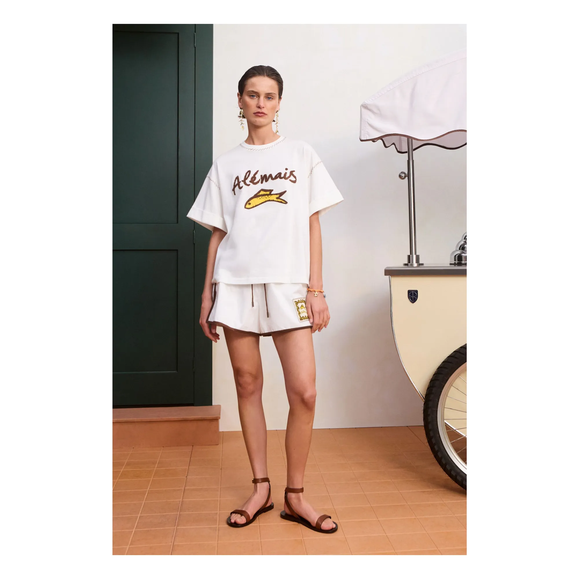 Alémais Ivory Scuba Cotton T-Shirt