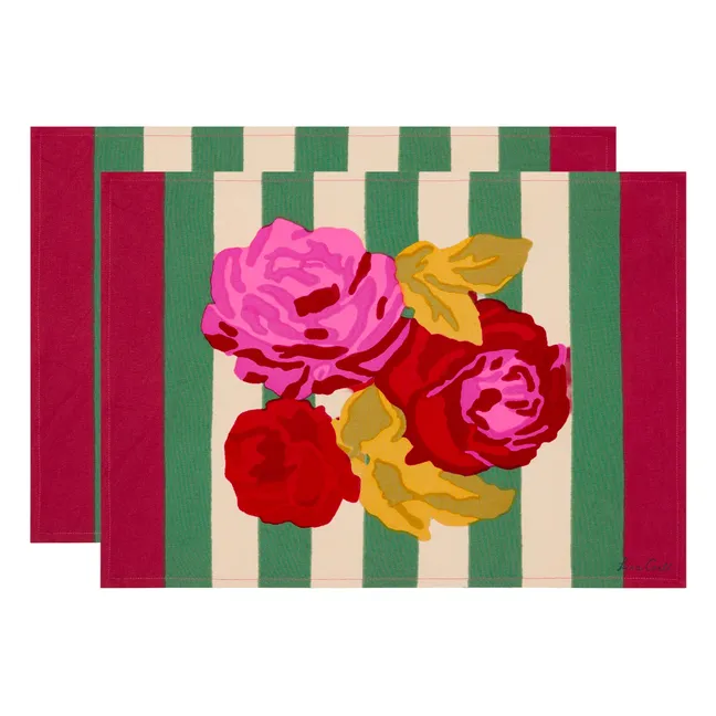 Sets de table Nizam Stripes - Lot de 2 | Vert