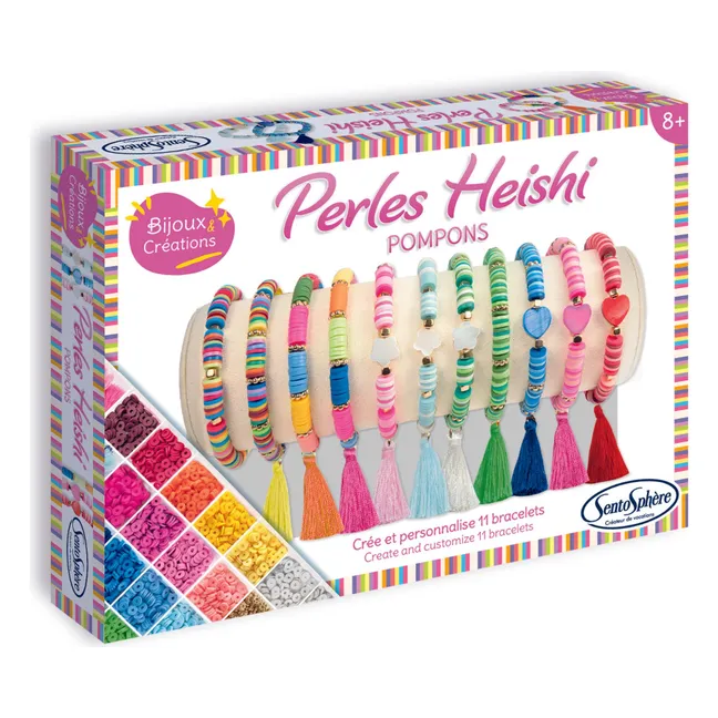 Boîte de perles Heishi et Pompons