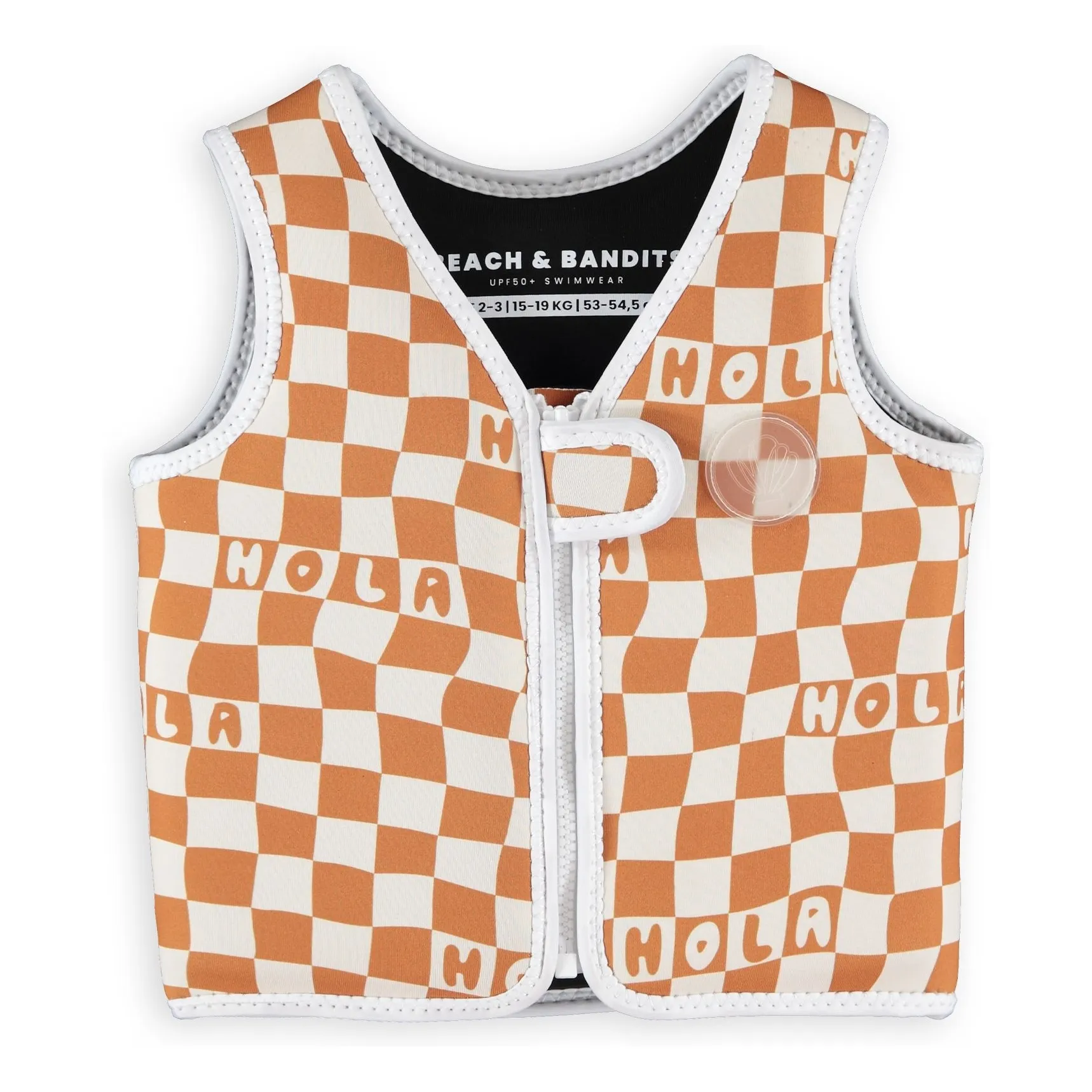 Gilet de natation Checkered Hola Fibres Recyclées | Ivoire- Image produit n°0