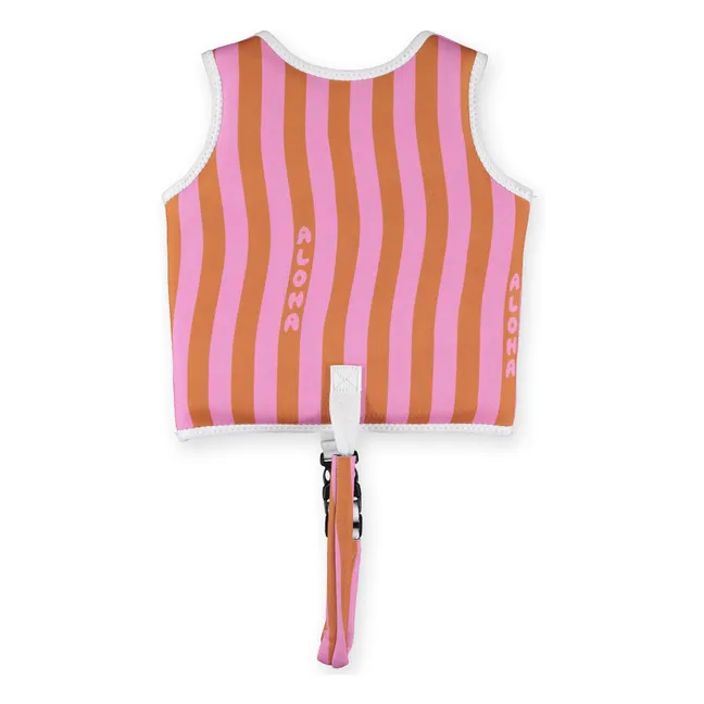 Chaleco de baño Aloha Stripes Fibras recicladas | Rosa