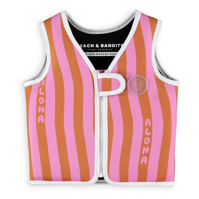 Chaleco de baño Aloha Stripes Fibras recicladas | Rosa