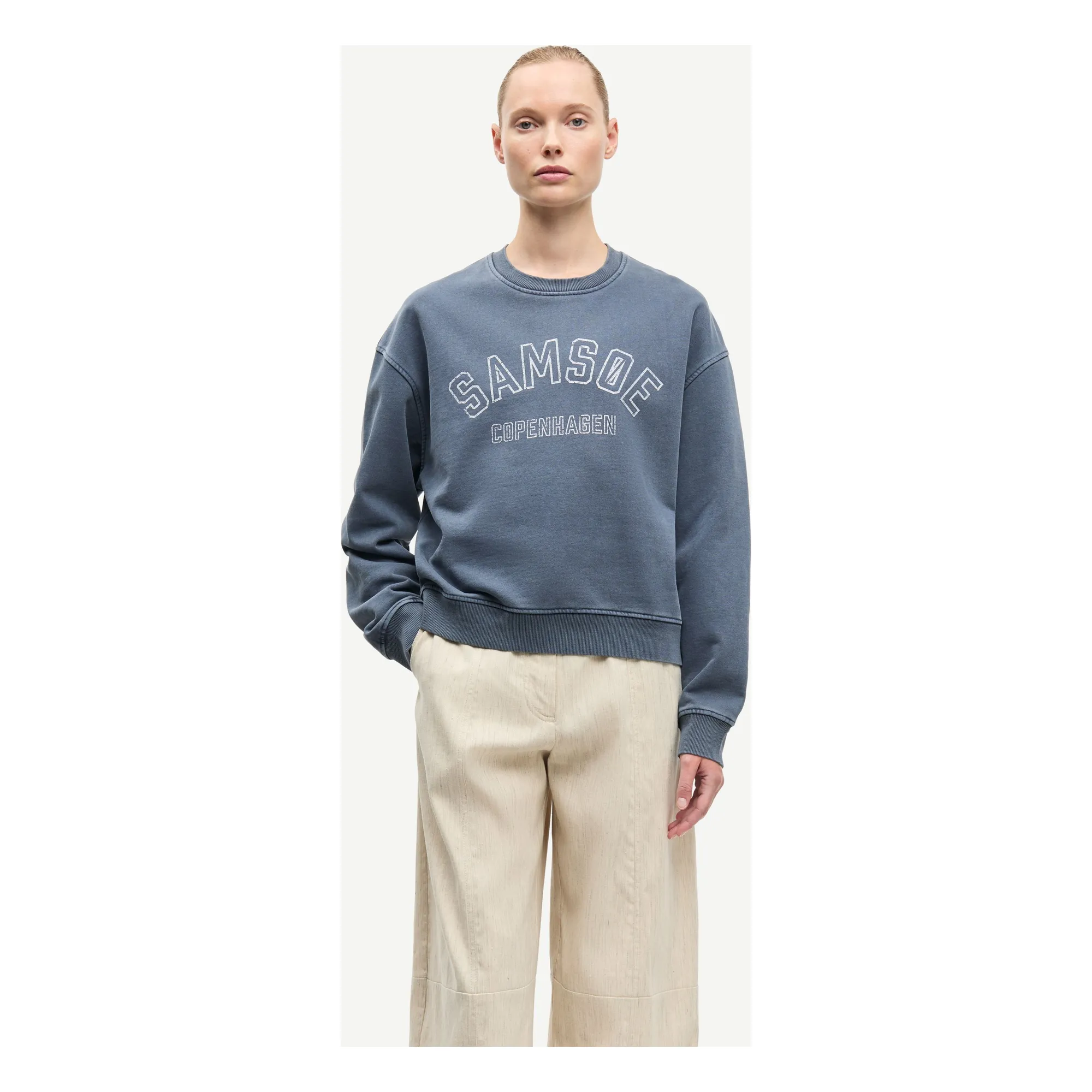 Sweat Savan Coton Bio | Bleu gris- Image produit n°1