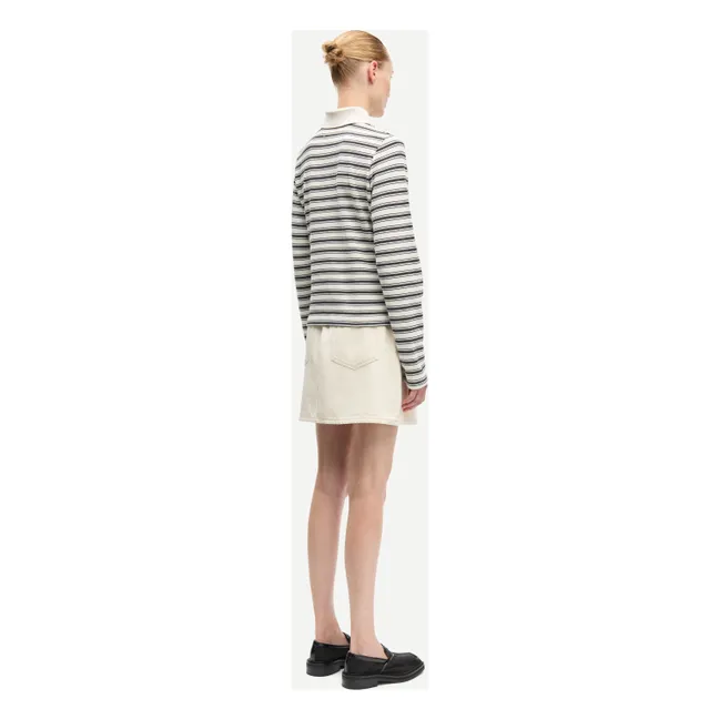 Polo de rayas Sadonell Algodón orgánico | Blanco