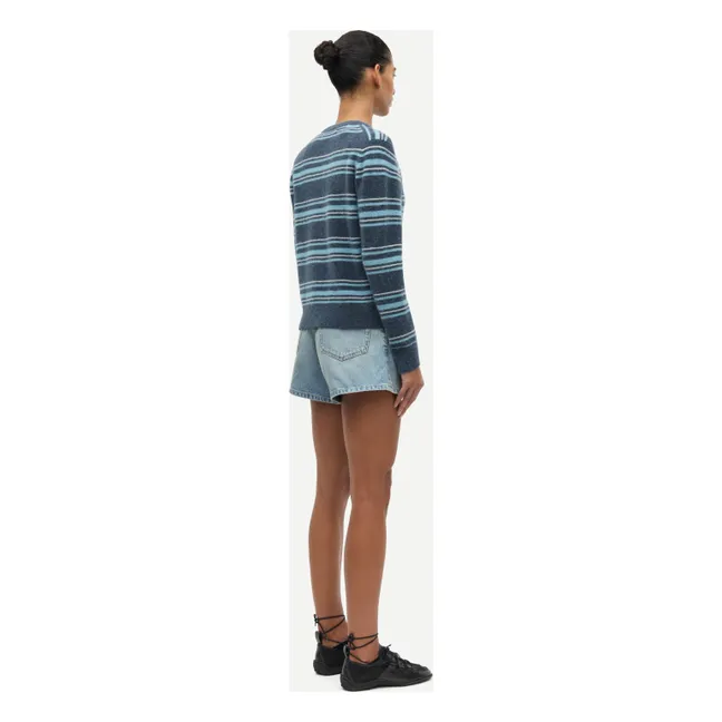Chaqueta de rayas de lana Nor | Azul