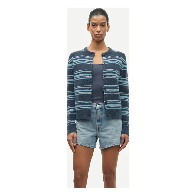 Chaqueta de rayas de lana Nor | Azul