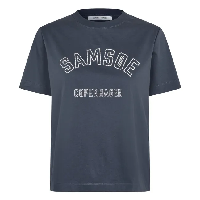 Camiseta de algodón ecológico Sacamino | Azul Gris