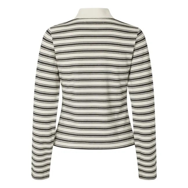 Polo de rayas Sadonell Algodón orgánico | Blanco