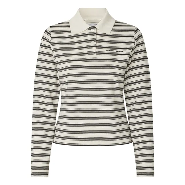 Polo de rayas Sadonell Algodón orgánico | Blanco
