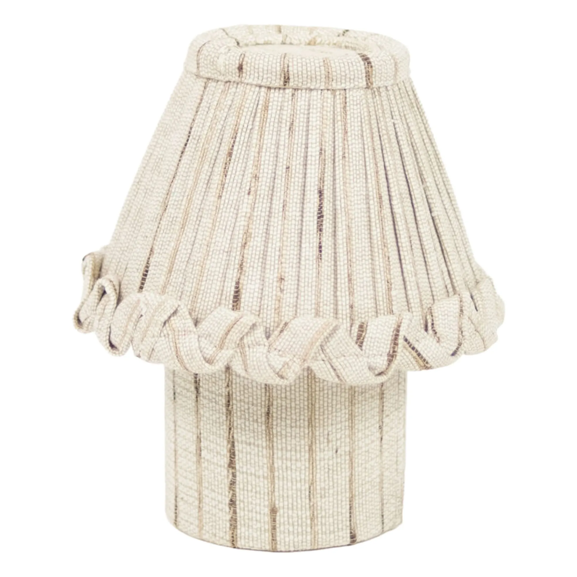 Lampe de table en lin Shiva | Crème- Image produit n°0