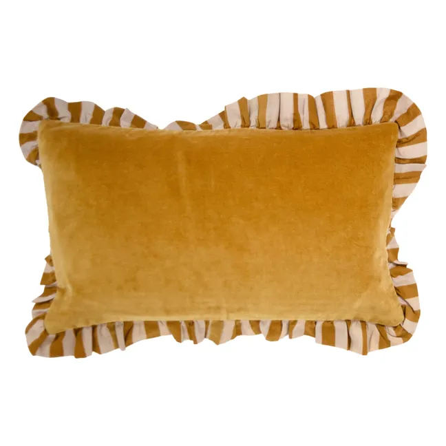 Housse de coussin en velours Elina | Ocre