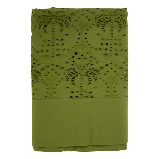 Bestickte Tischdecke Palmen Brisa | Grün