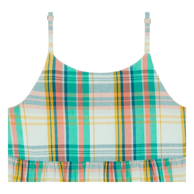 Robe Sanda Carreaux | Rose pêche